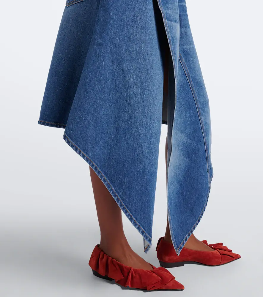 JW Anderson Asymmetric draped denim midi skirt | Thumbnail 4 JW Anderson Asymmetric draped denim midi skirt | Thumbnail 4