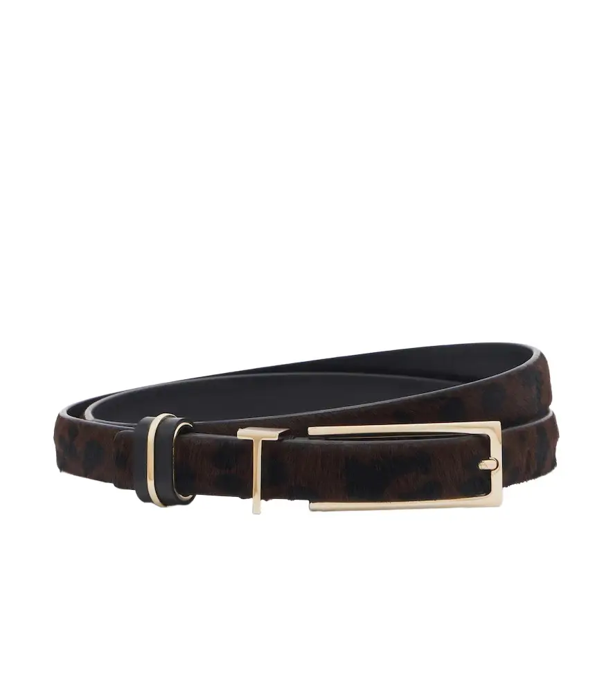Tom Ford Leopard-print calf hair belt