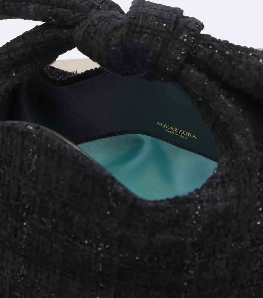 Aquazzura Bow Tie Mini tweed top-handle bag | Thumbnail 4