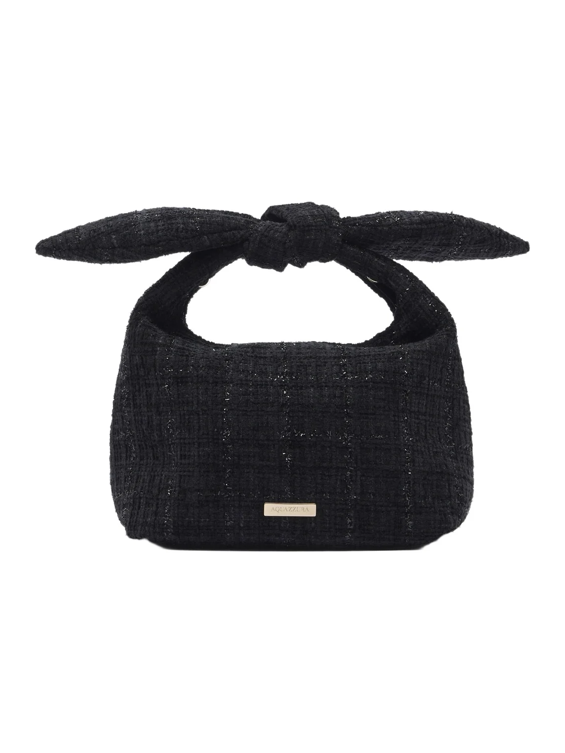 Aquazzura Bow Tie Mini tweed top-handle bag