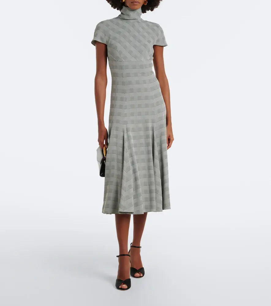 Emilia Wickstead Thea Prince of Wales check midi dress | Thumbnail 3 Emilia Wickstead Thea Prince of Wales check midi dress | Thumbnail 3