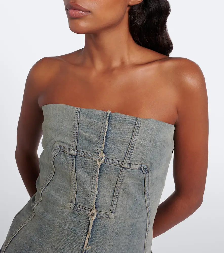 Rick Owens DRKSHDW distressed denim tube top | Thumbnail 3 Rick Owens DRKSHDW distressed denim tube top | Thumbnail 3