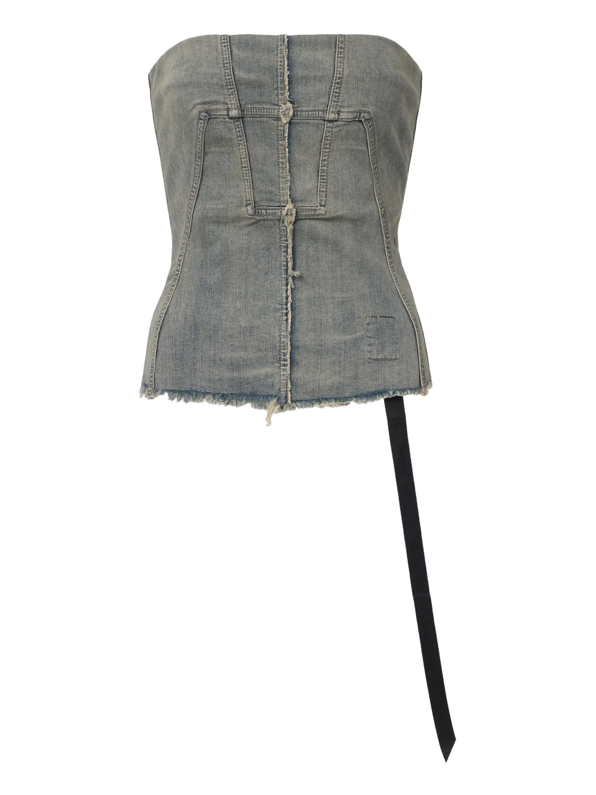 DRKSHDW distressed denim tube top DRKSHDW distressed denim tube top