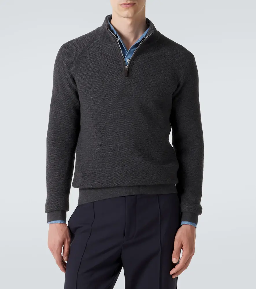 Zegna Cashmere half-zip sweater | Thumbnail 4 Zegna Cashmere half-zip sweater | Thumbnail 4