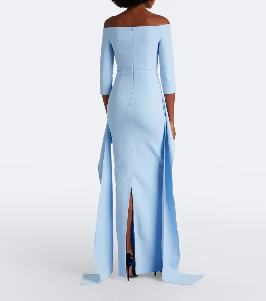 Safiyaa Zetta draped off-shoulder crêpe gown | Thumbnail 2 Safiyaa Zetta draped off-shoulder crêpe gown | Thumbnail 2