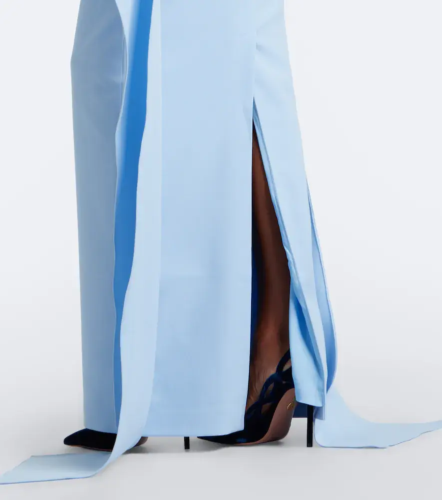 Safiyaa Zetta draped off-shoulder crêpe gown | Thumbnail 3 Safiyaa Zetta draped off-shoulder crêpe gown | Thumbnail 3