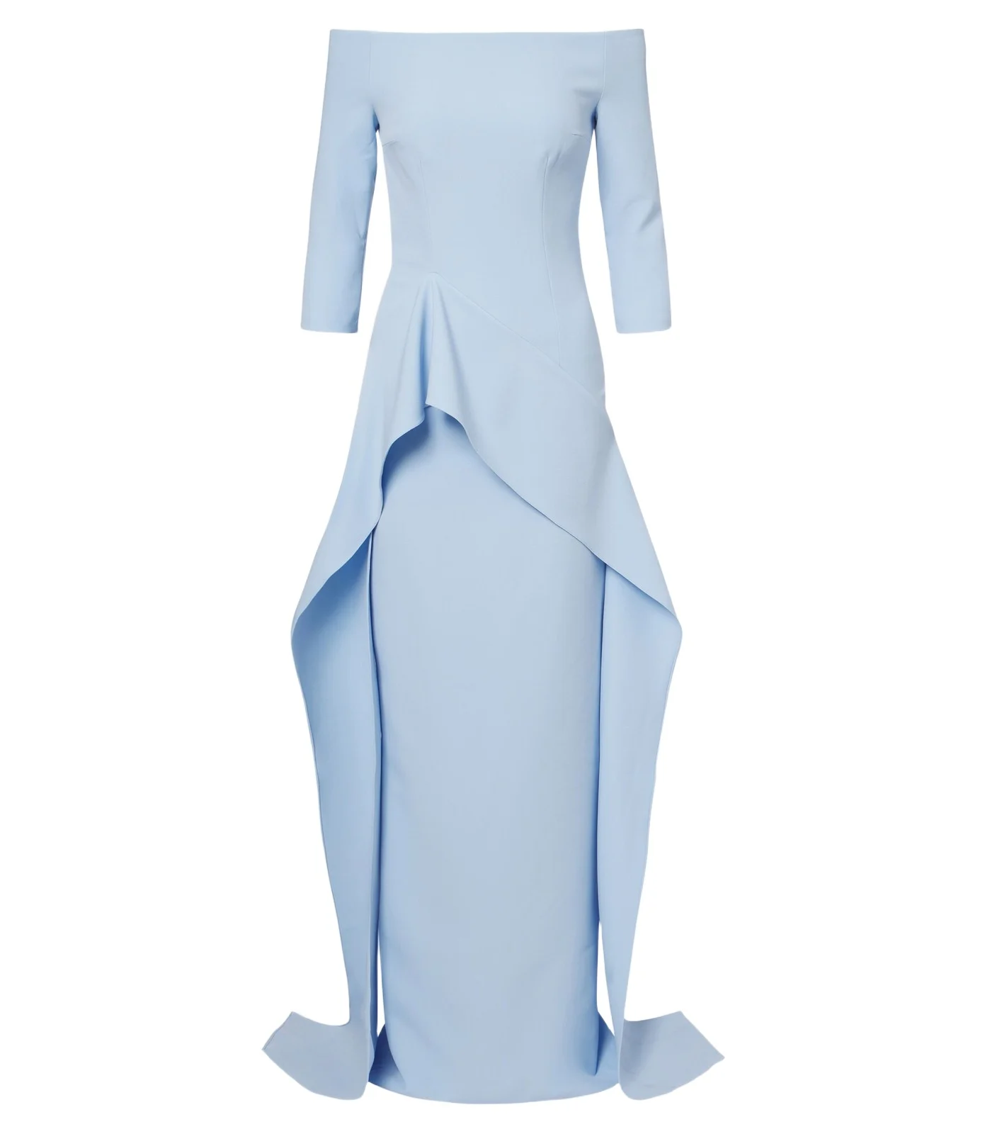 Zetta draped off-shoulder crêpe gown Zetta draped off-shoulder crêpe gown