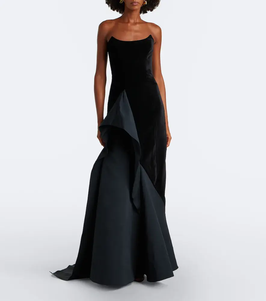 Safiyaa Fianne velvet and faille corset gown | Thumbnail 2 Safiyaa Fianne velvet and faille corset gown | Thumbnail 2