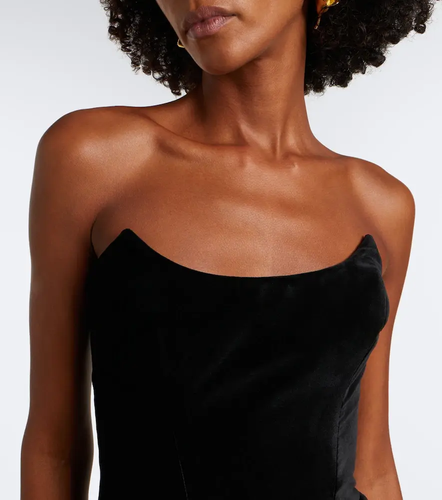 Safiyaa Fianne velvet and faille corset gown | Thumbnail 3 Safiyaa Fianne velvet and faille corset gown | Thumbnail 3