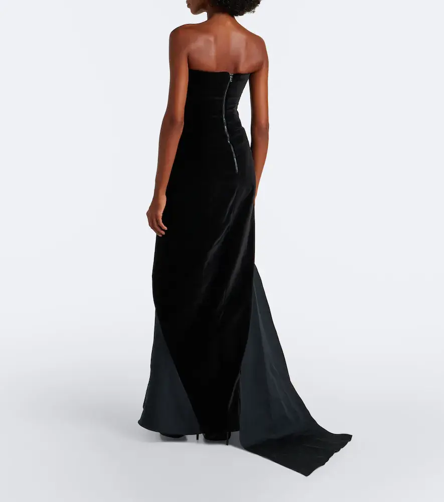 Safiyaa Fianne velvet and faille corset gown | Thumbnail 4 Safiyaa Fianne velvet and faille corset gown | Thumbnail 4