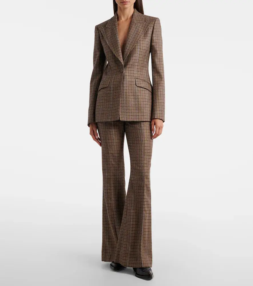 Gabriela Hearst Rhein checked wool and cashmere flared pants | Thumbnail 2 Gabriela Hearst Rhein checked wool and cashmere flared pants | Thumbnail 2