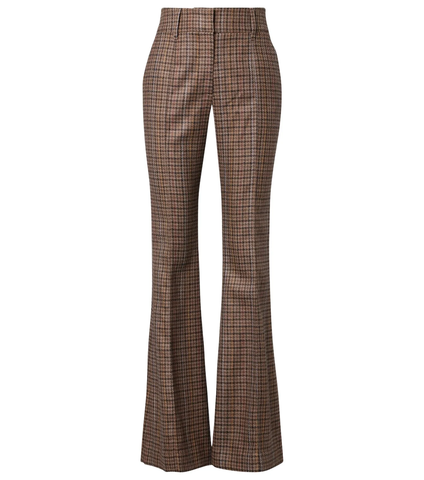 Rhein checked wool and cashmere flared pants