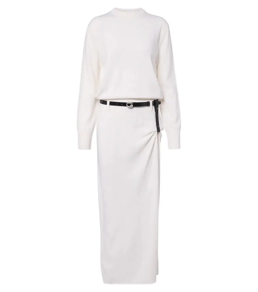 Coperni Belted wool and cashmere sweater dress