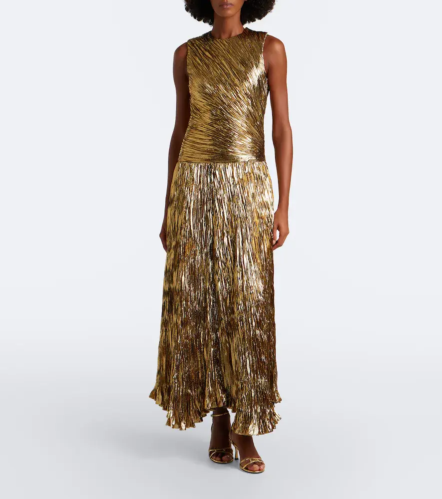 Ulla Johnson Eugenia pleated lamé gown | Thumbnail 3