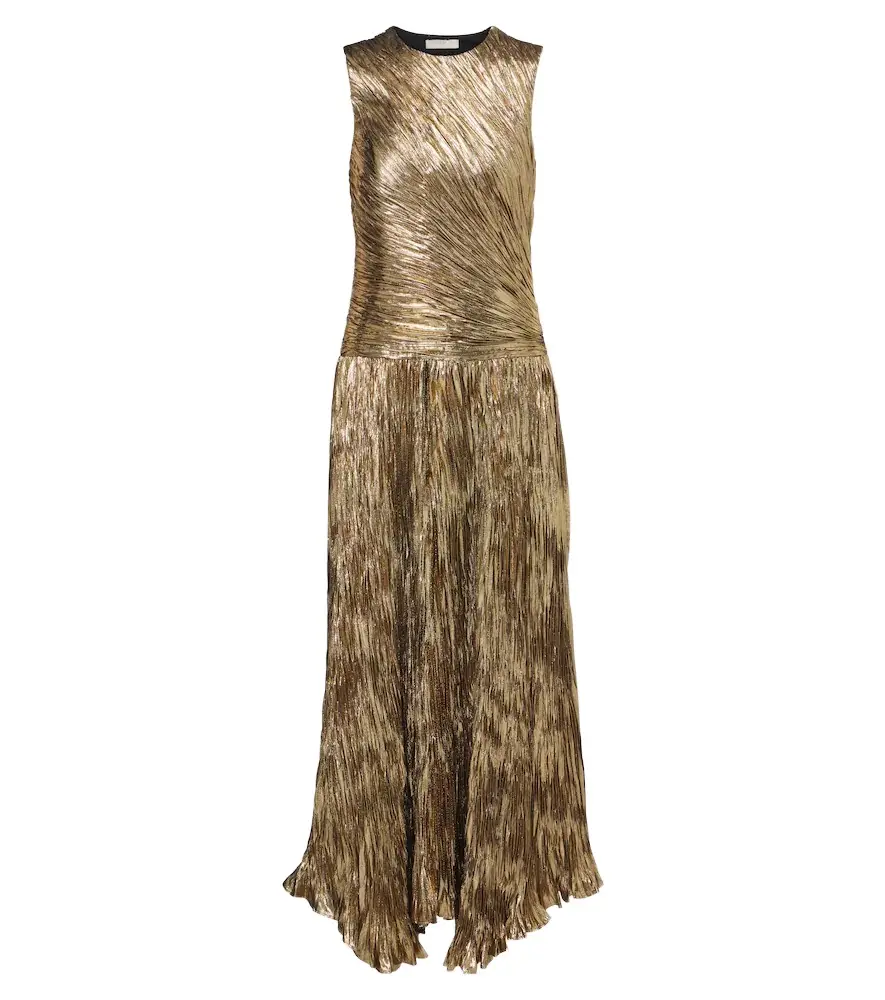 Ulla Johnson Eugenia pleated lamé gown