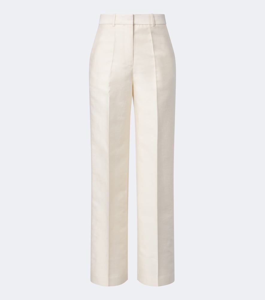Mitae cotton, linen, and silk-blend wide-leg pants