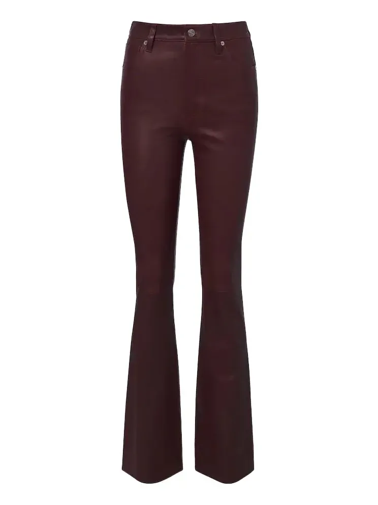 Leather flared pants