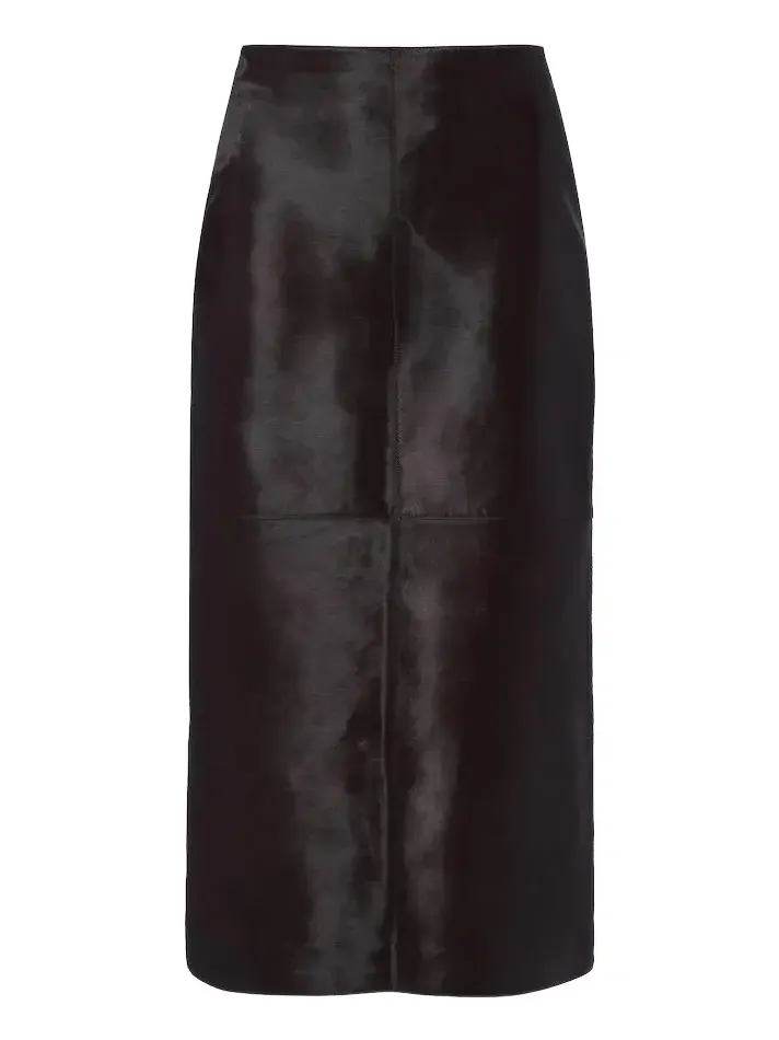 Nour Hammour Alana calf hair pencil skirt