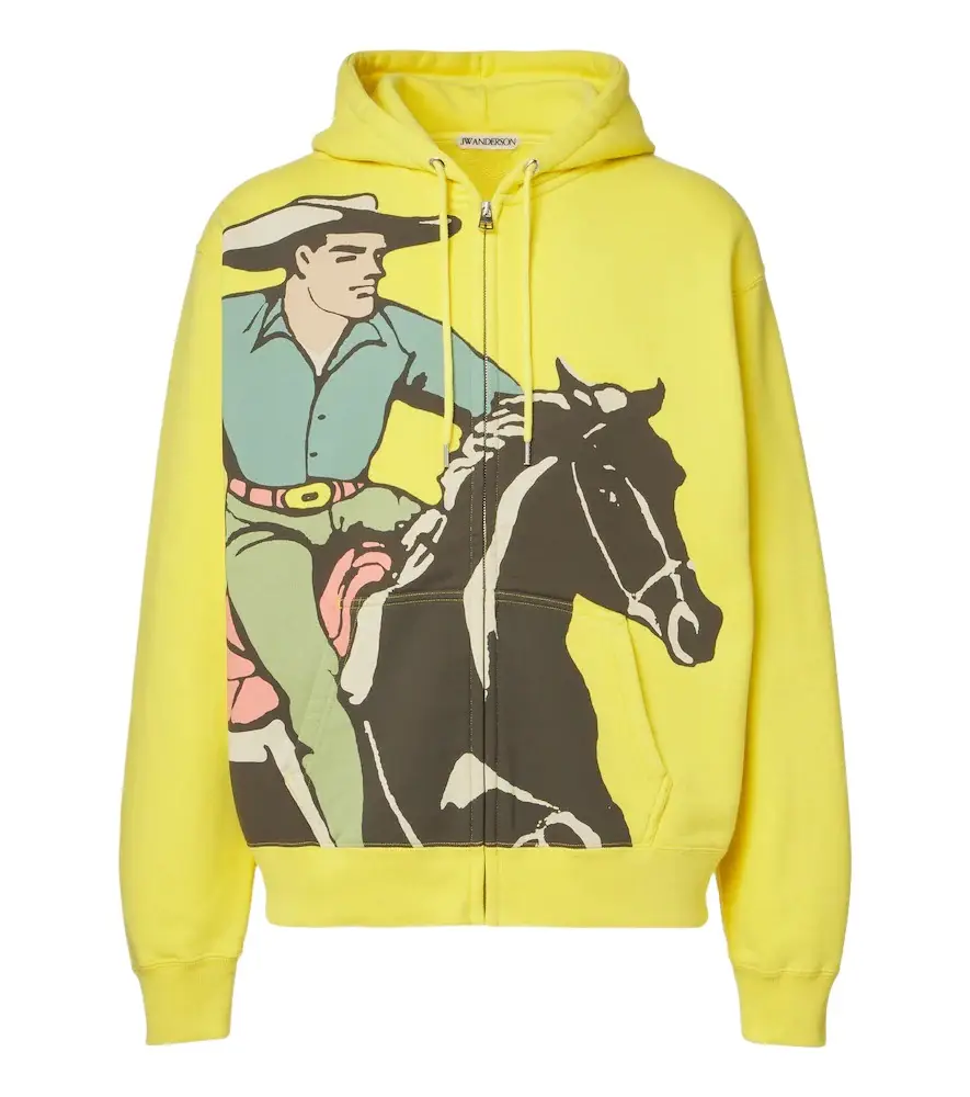 Printed cotton jersey hoodie Printed cotton jersey hoodie
