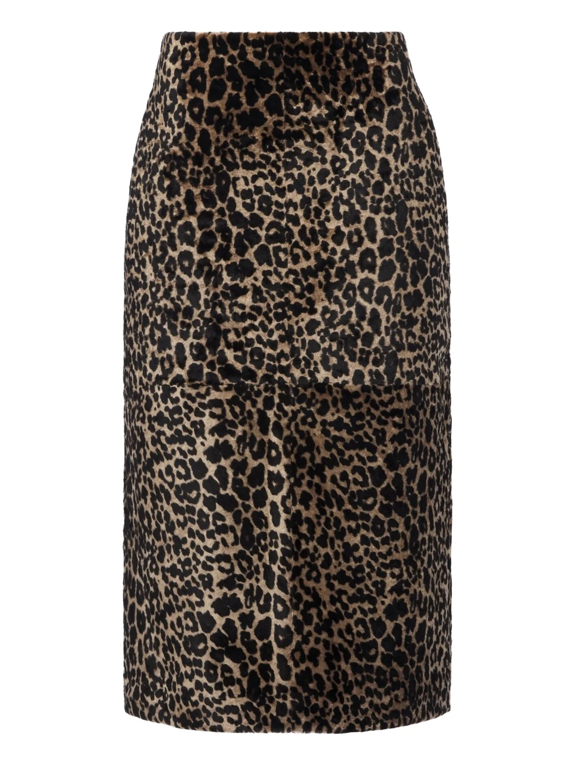 Nour Hammour Alana leopard-print shearling pencil skirt