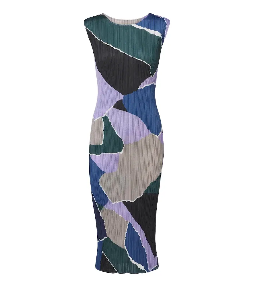 Pleats Please Issey Miyake Surprise! pleated printed midi dress