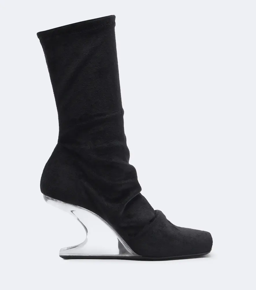 Rick Owens Cantilever velvet jersey ankle boots | Thumbnail 3 Rick Owens Cantilever velvet jersey ankle boots | Thumbnail 3