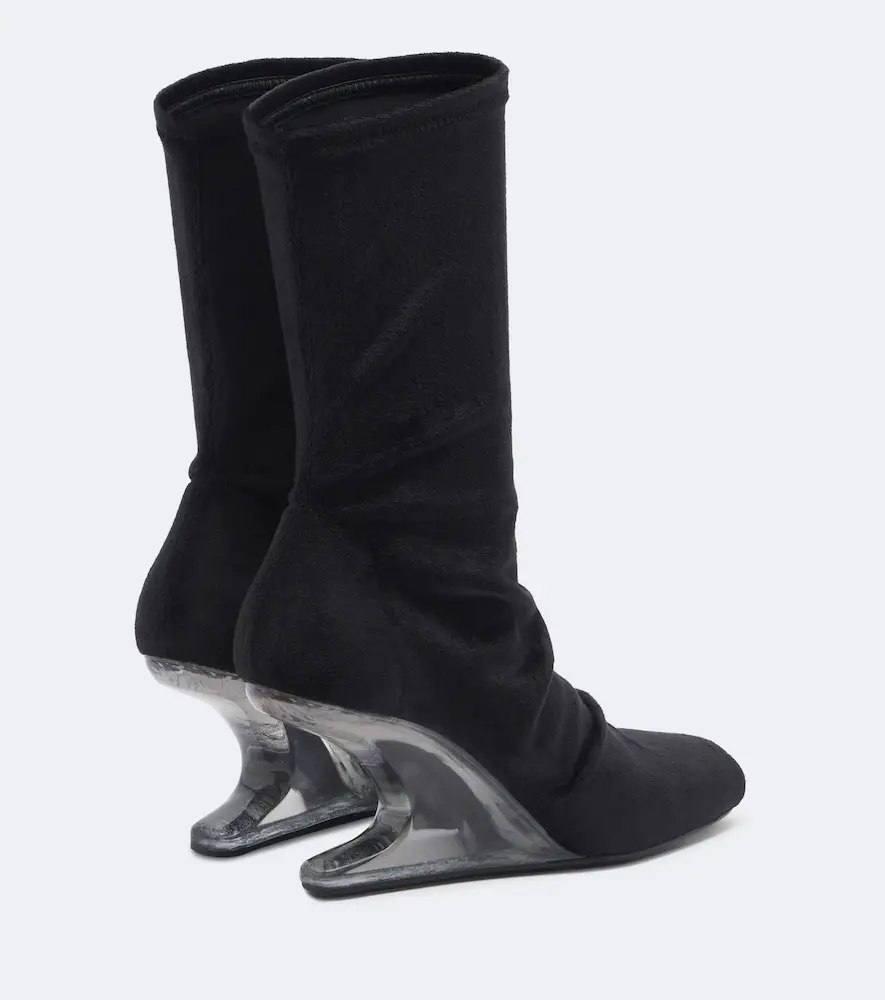 Rick Owens Cantilever velvet jersey ankle boots | Thumbnail 4 Rick Owens Cantilever velvet jersey ankle boots | Thumbnail 4