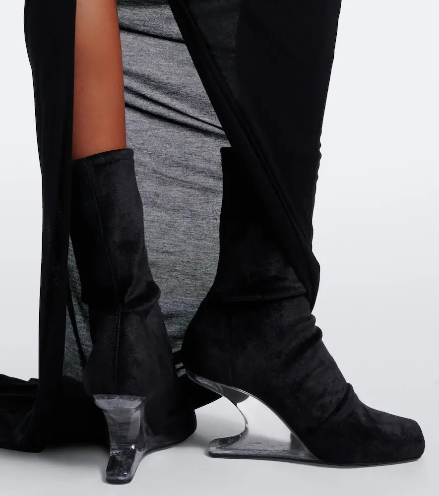 Rick Owens Cantilever velvet jersey ankle boots | Thumbnail 5 Rick Owens Cantilever velvet jersey ankle boots | Thumbnail 5