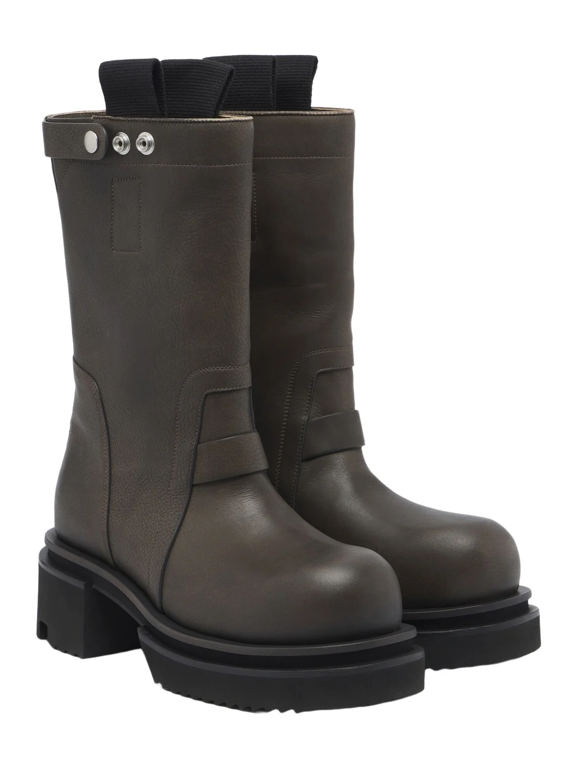Leather mid-calf boots