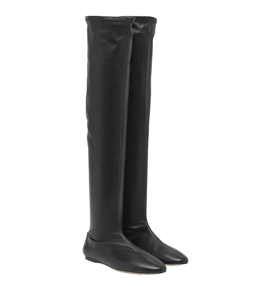 Leather over-the-knee boots