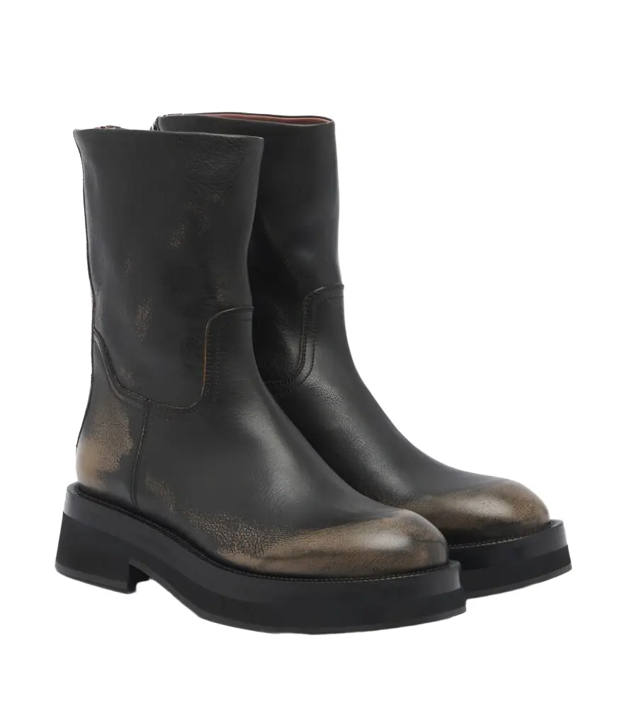 Napa faded leather ankle boots