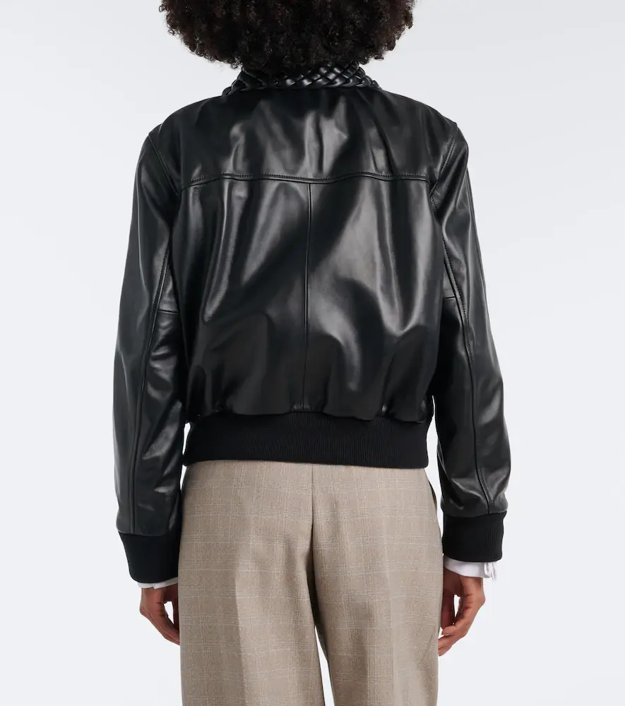 Bottega Veneta Intrecciato leather blouson jacket | Thumbnail 2 Bottega Veneta Intrecciato leather blouson jacket | Thumbnail 2