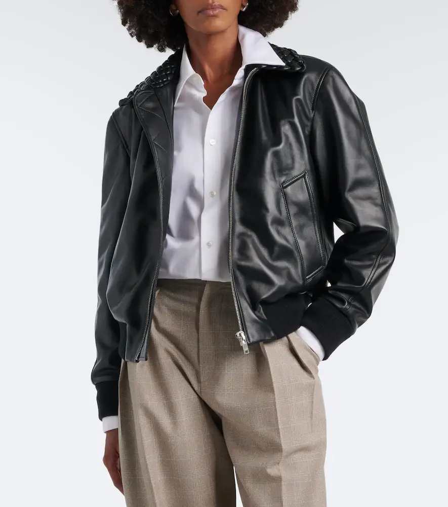 Bottega Veneta Intrecciato leather blouson jacket | Thumbnail 3 Bottega Veneta Intrecciato leather blouson jacket | Thumbnail 3
