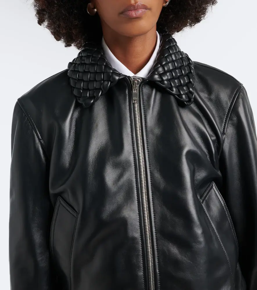 Bottega Veneta Intrecciato leather blouson jacket | Thumbnail 6 Bottega Veneta Intrecciato leather blouson jacket | Thumbnail 6