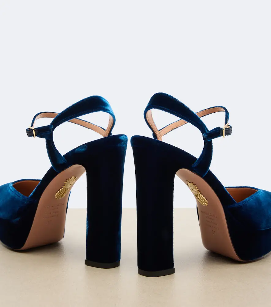 Aquazzura Amira velvet platform slingback pumps | Thumbnail 2 Aquazzura Amira velvet platform slingback pumps | Thumbnail 2
