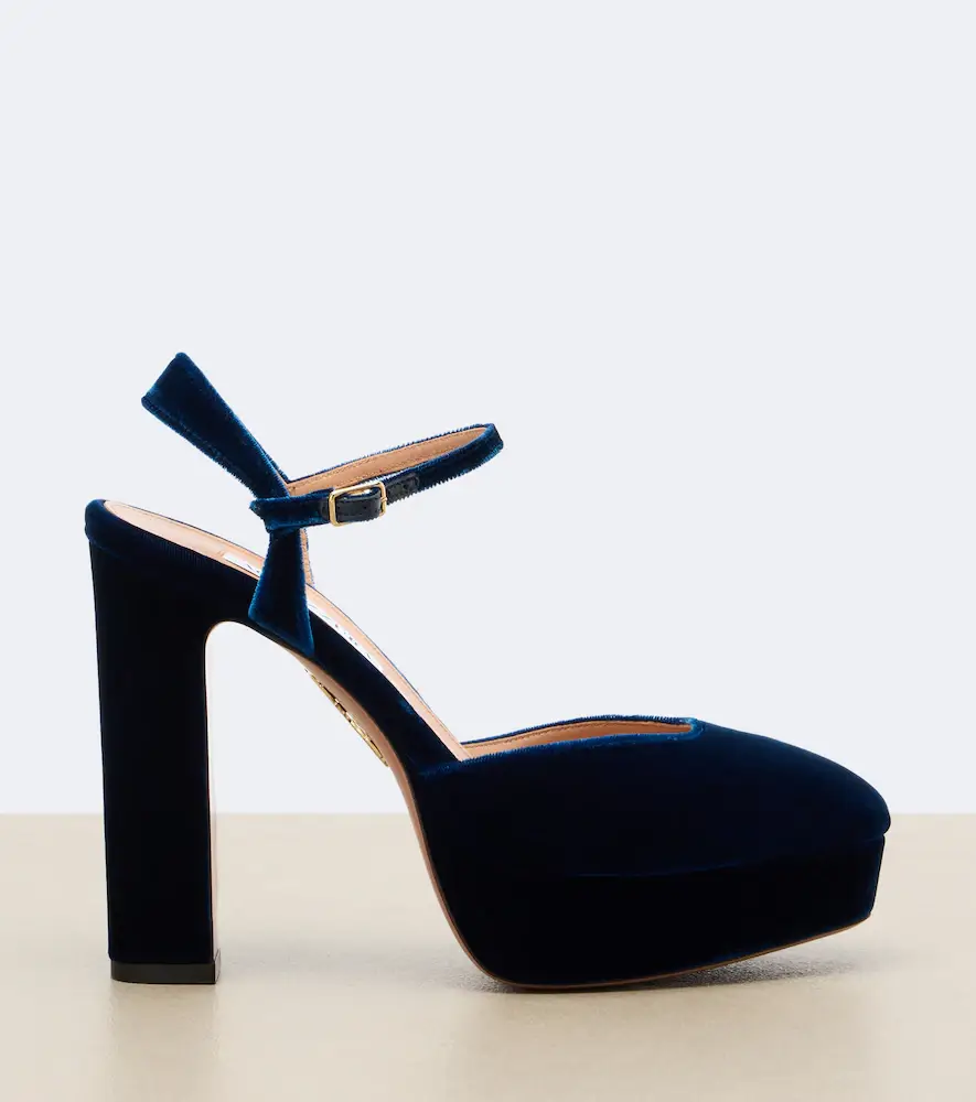 Aquazzura Amira velvet platform slingback pumps | Thumbnail 4 Aquazzura Amira velvet platform slingback pumps | Thumbnail 4