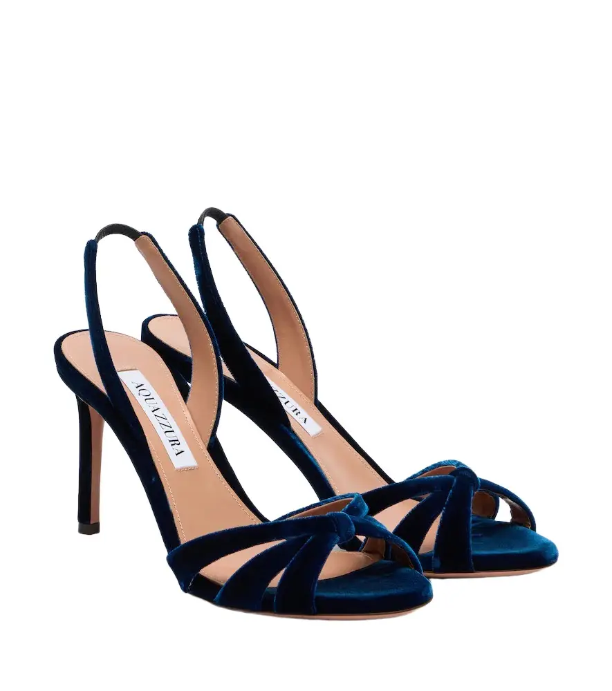 Aquazzura Tati velvet slingback sandals