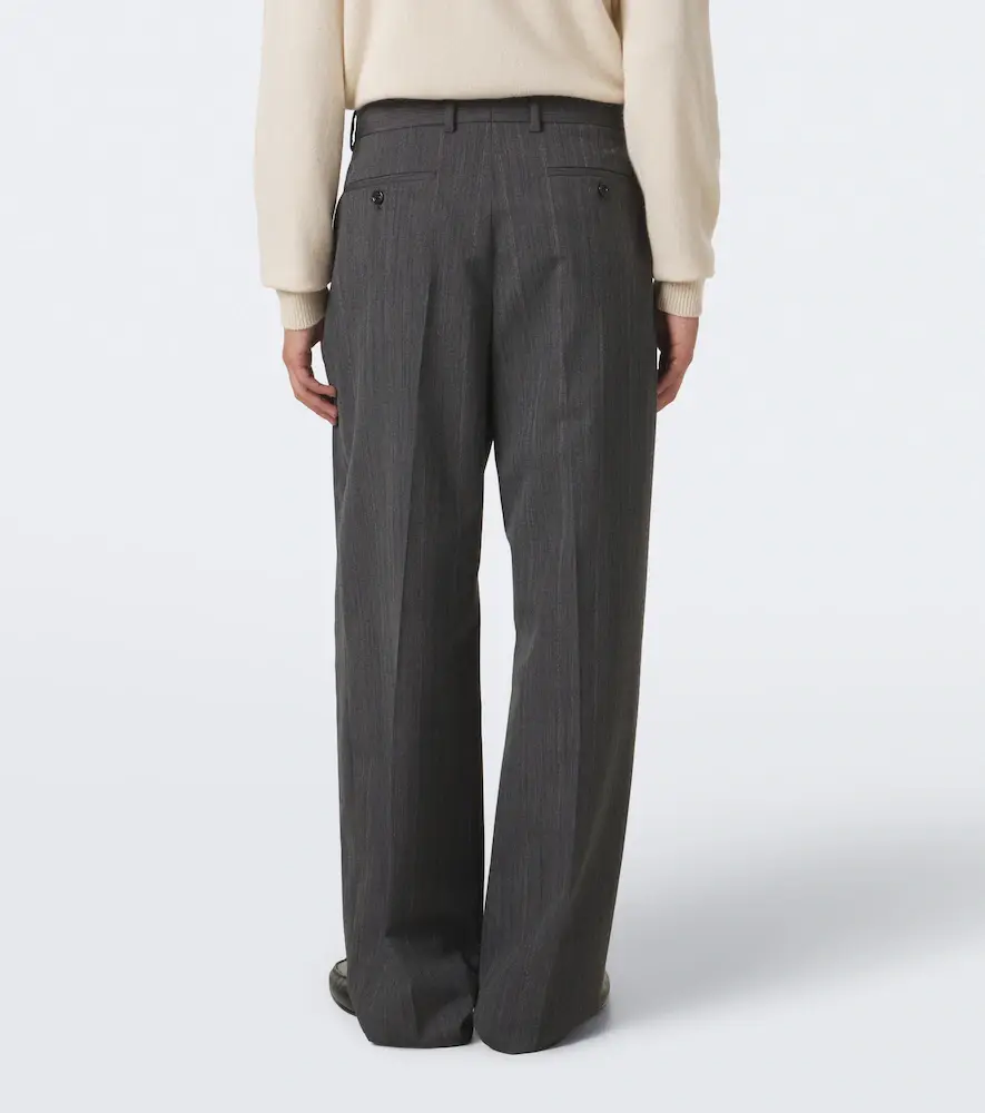 Valentino Garavani Striped wool and silk wide-leg pants | Thumbnail 4 Valentino Garavani Striped wool and silk wide-leg pants | Thumbnail 4