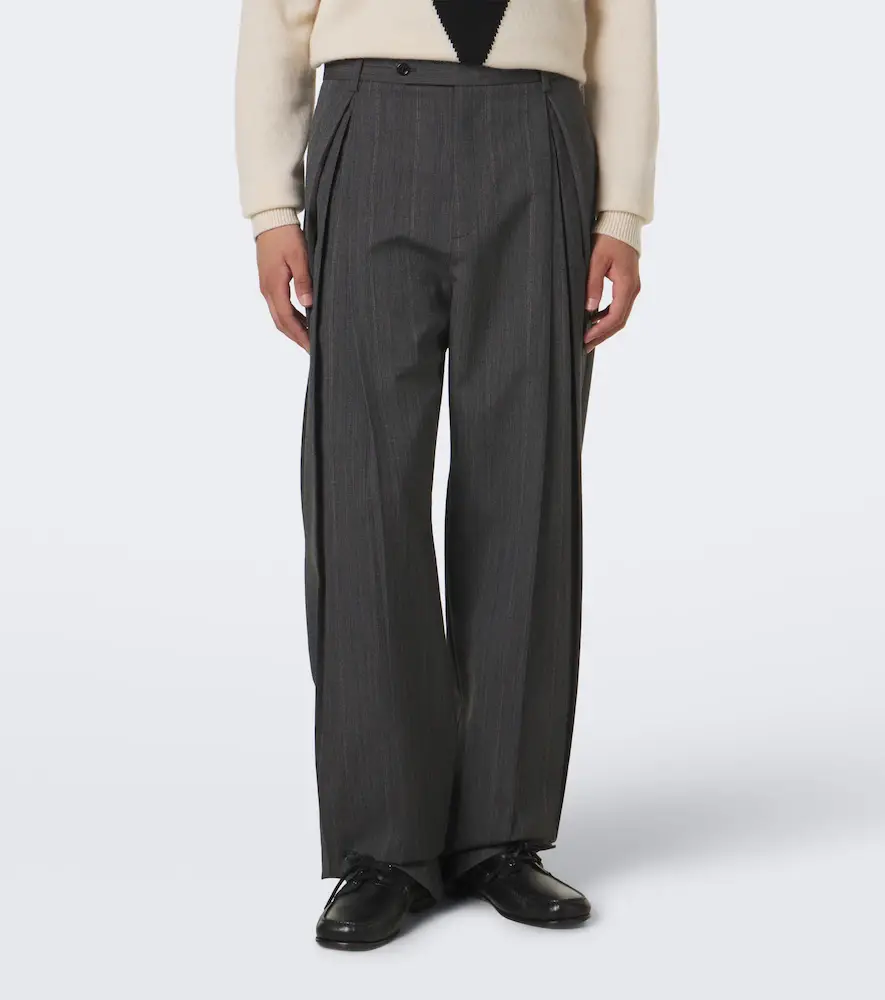 Valentino Garavani Striped wool and silk wide-leg pants | Thumbnail 5 Valentino Garavani Striped wool and silk wide-leg pants | Thumbnail 5