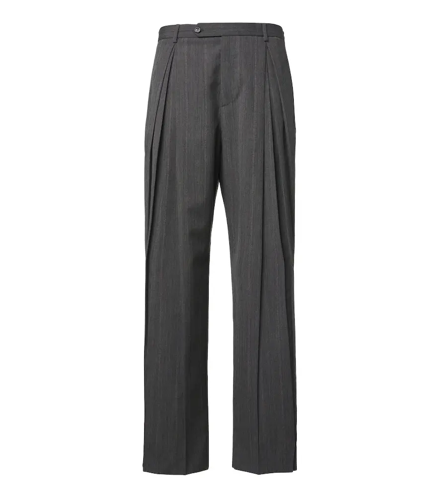 Valentino Garavani Striped wool and silk wide-leg pants