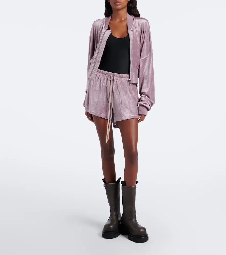 Rick Owens Flight velvet jersey bomber jacket | Thumbnail 2 Rick Owens Flight velvet jersey bomber jacket | Thumbnail 2