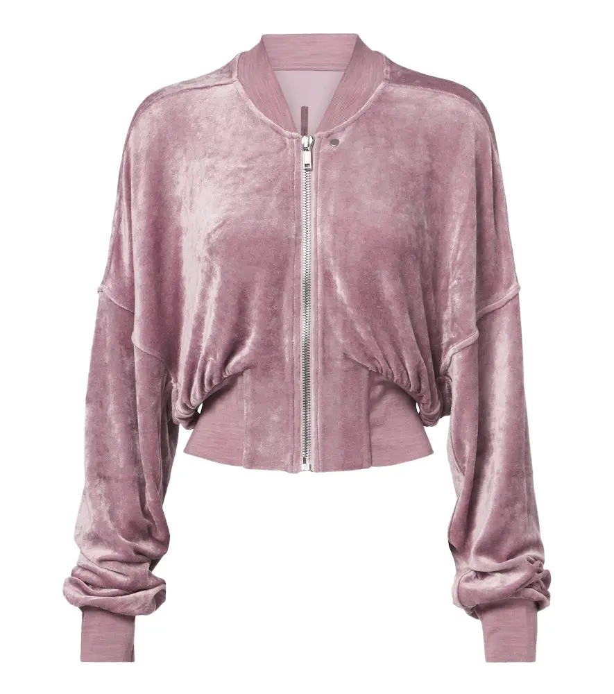 Rick Owens Flight velvet jersey bomber jacket