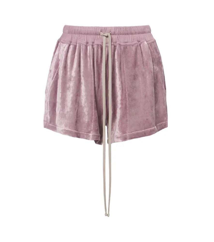 Rick Owens Velvet jersey shorts