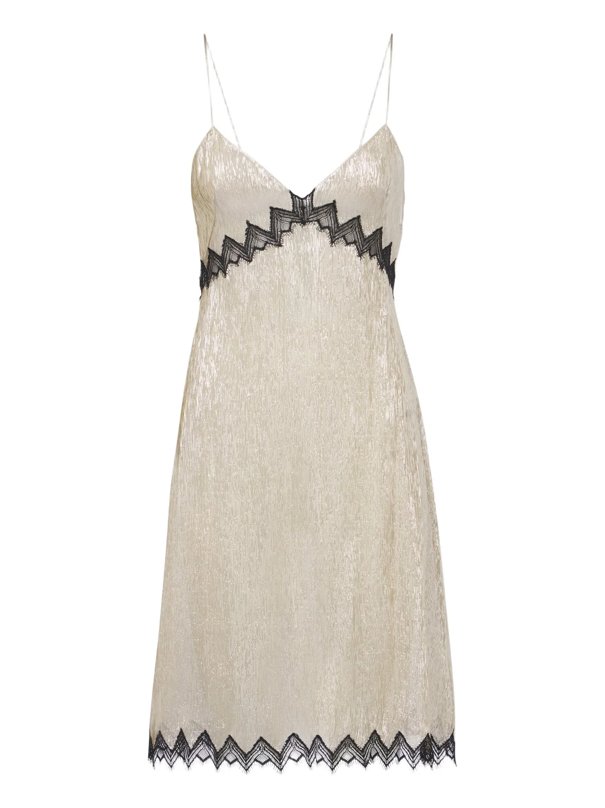 Lace-trimmed silk-blend slip dress