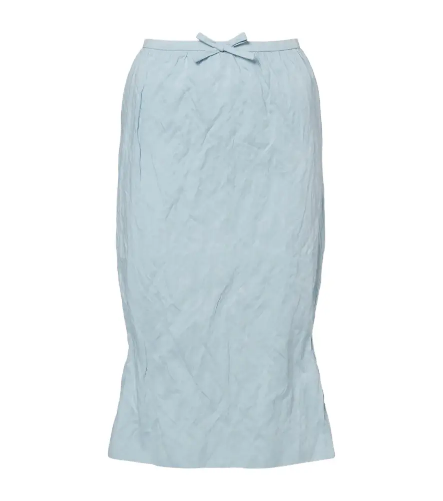 Bow-detail cotton-blend midi skirt Bow-detail cotton-blend midi skirt