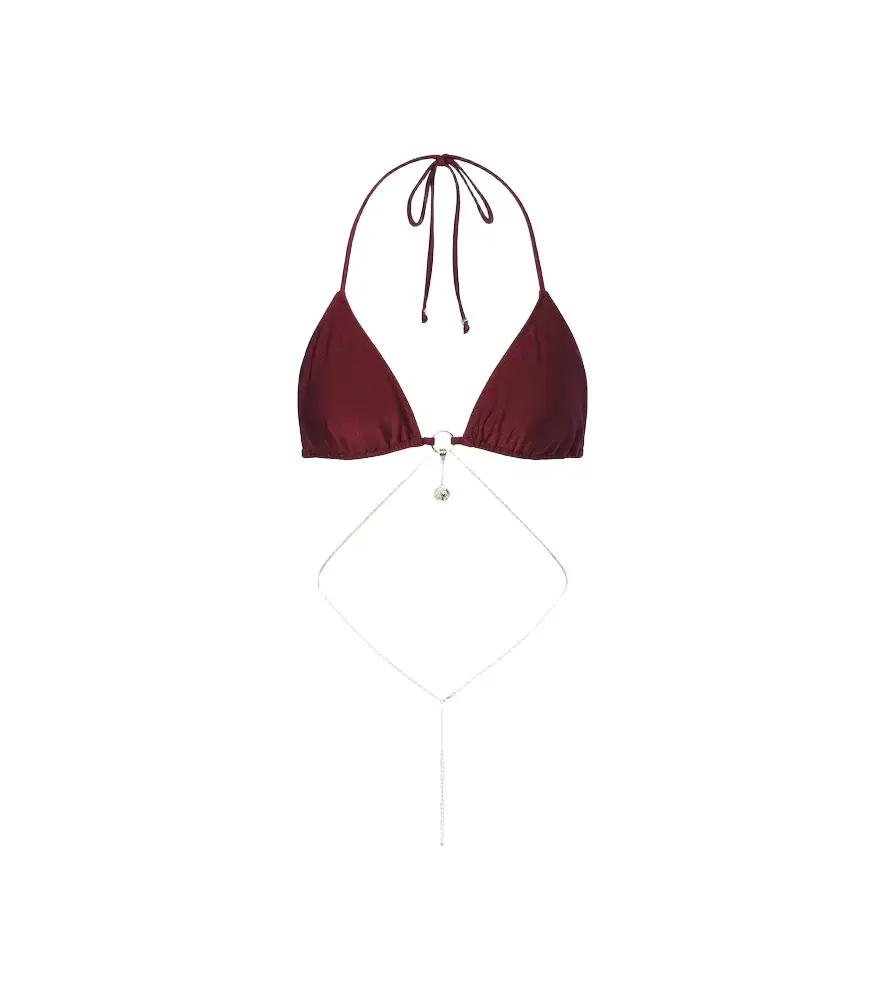 Chain embellished bikini top