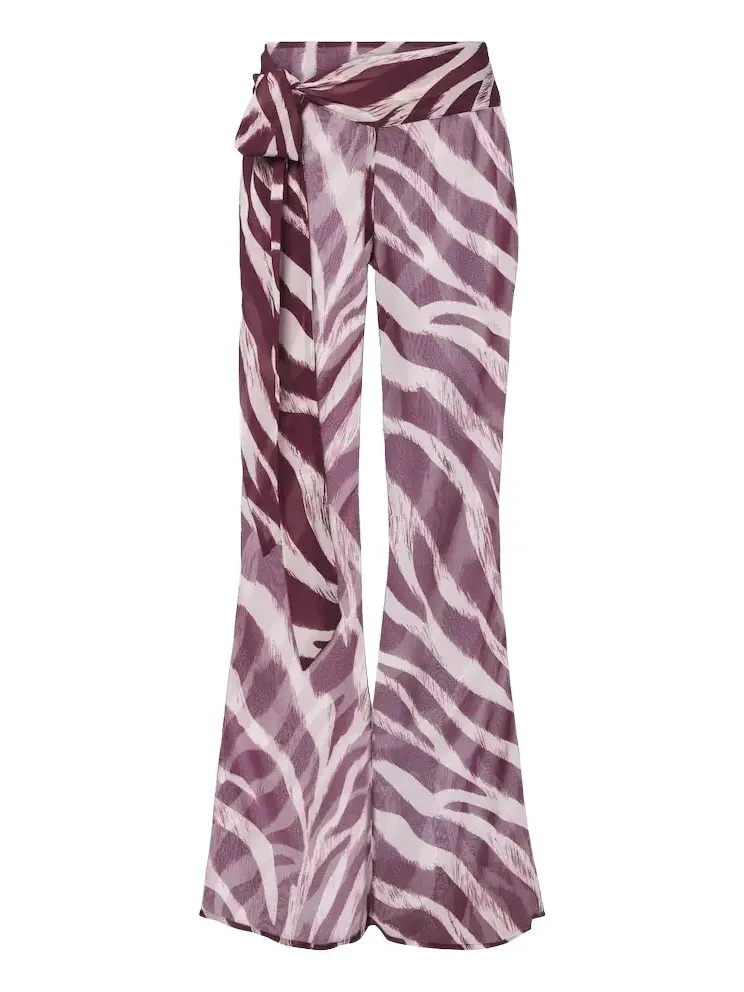 Bowie zebra-pants wide-leg pants
