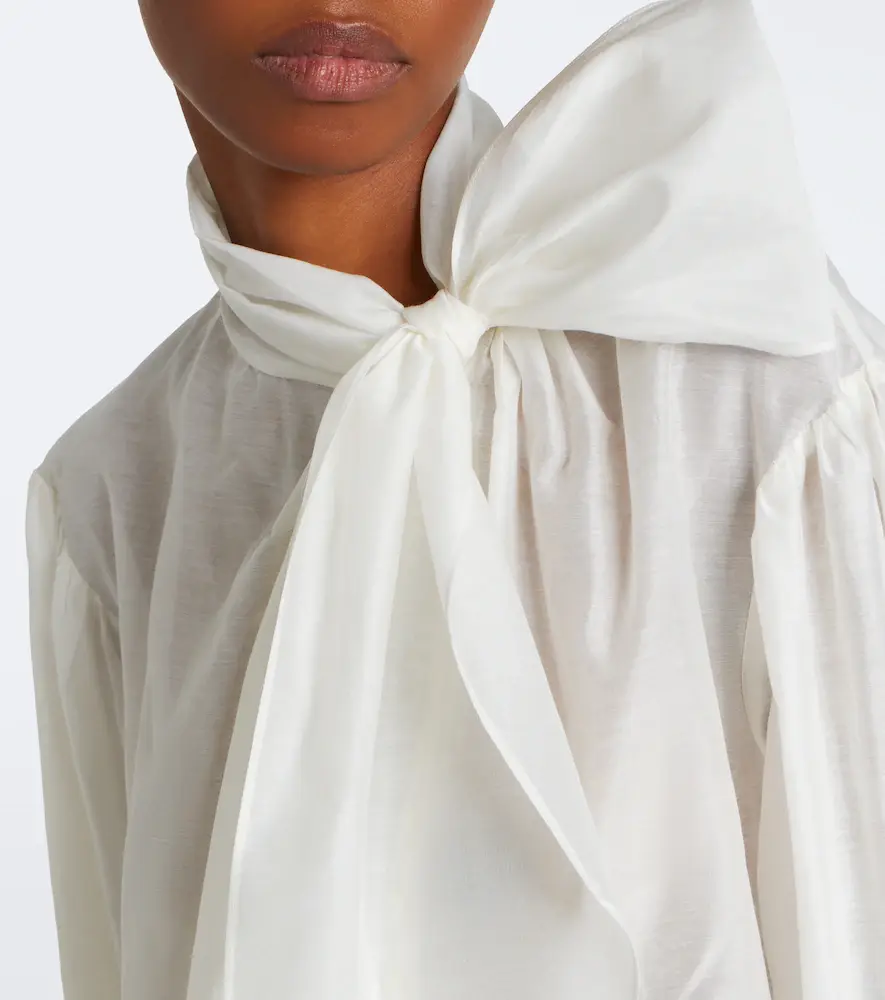 Polo Ralph Lauren Tie-detail cotton and silk organdy blouse | Thumbnail 2 Polo Ralph Lauren Tie-detail cotton and silk organdy blouse | Thumbnail 2