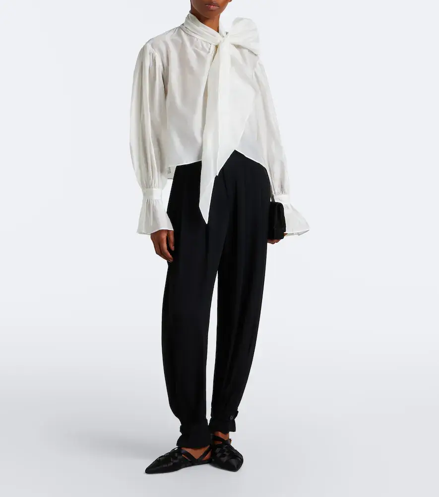 Polo Ralph Lauren Tie-detail cotton and silk organdy blouse | Thumbnail 3 Polo Ralph Lauren Tie-detail cotton and silk organdy blouse | Thumbnail 3
