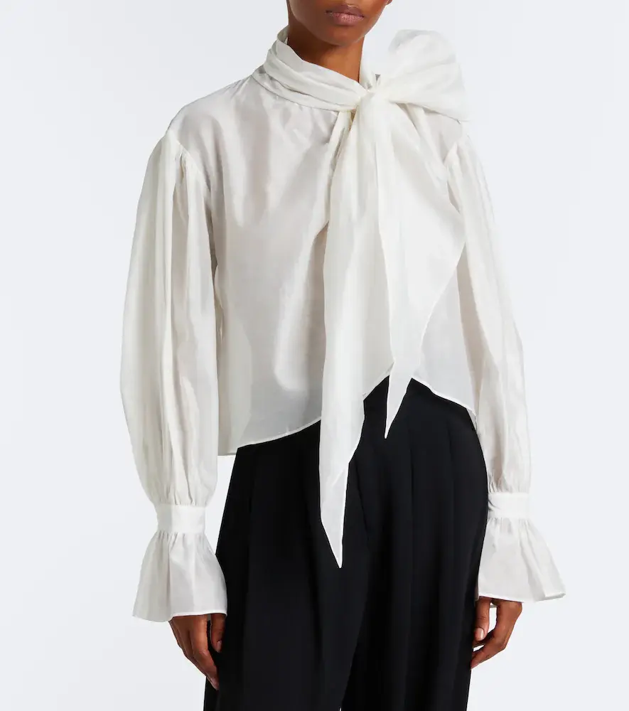 Polo Ralph Lauren Tie-detail cotton and silk organdy blouse | Thumbnail 6 Polo Ralph Lauren Tie-detail cotton and silk organdy blouse | Thumbnail 6